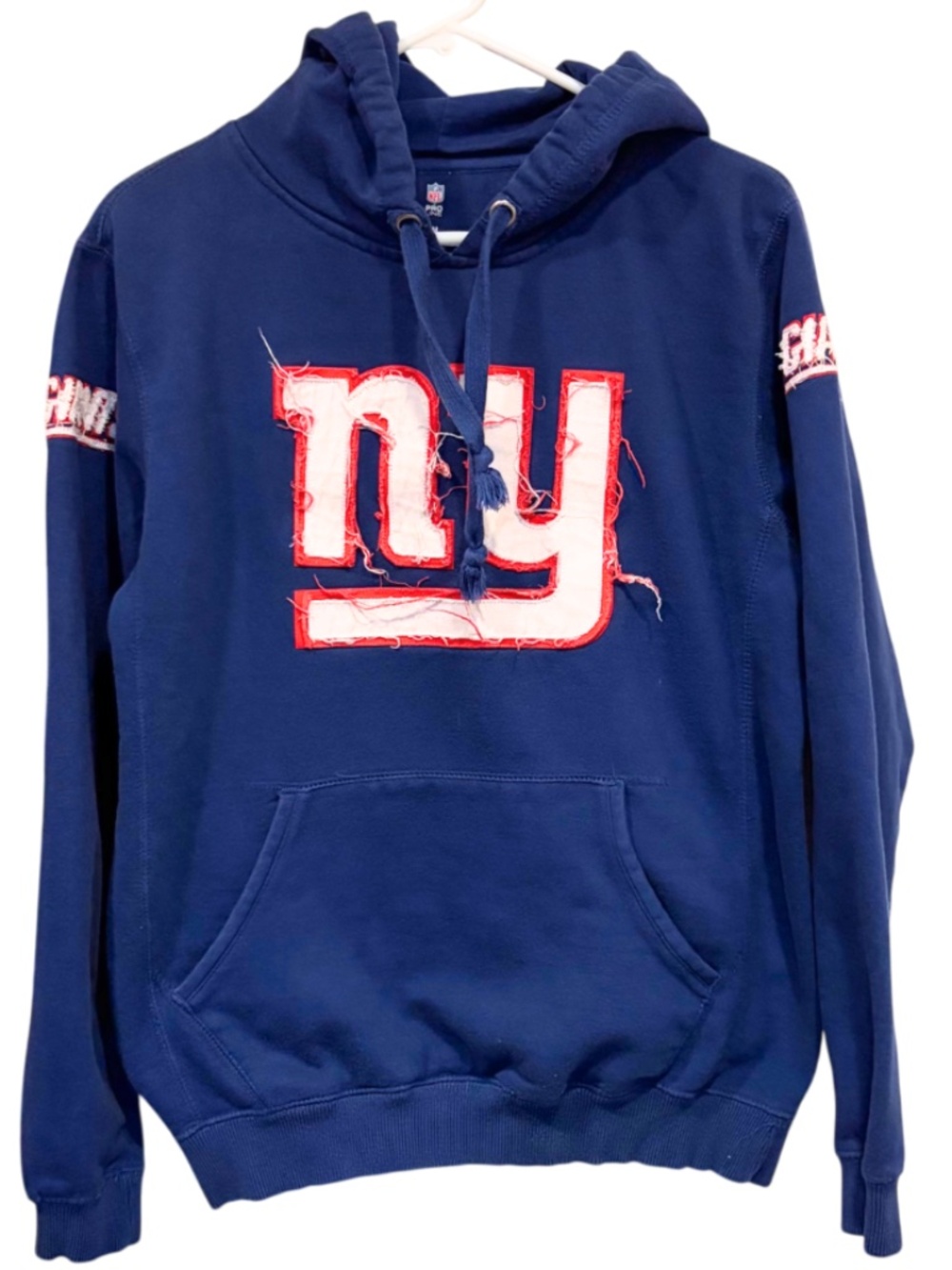 Vintage NFL New York Giants Raw-Edge Appliqué Hoodie